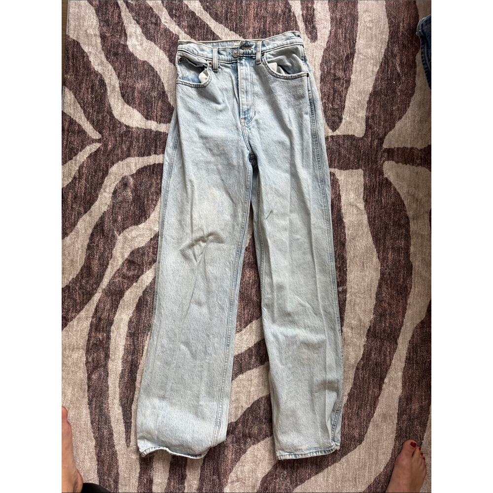 Abercrombie 90s relaxed Jean High-Rise Straight Jeans - Light Blue size 27 - Picture 2 of 2